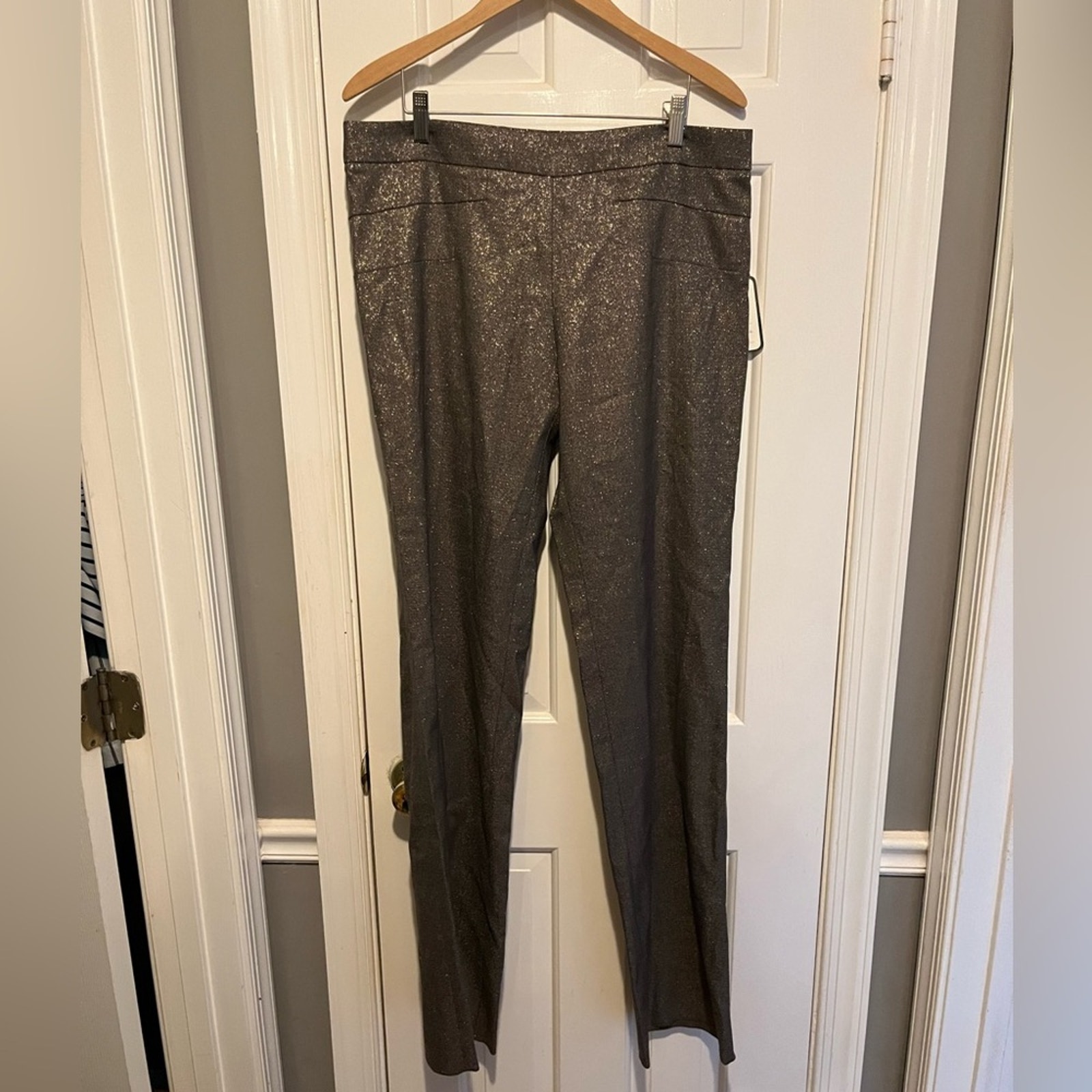 Nwt Vtg Blumarine Metallic Pants Womens Unfinished Hems $250 Size Italy 48 Us 12